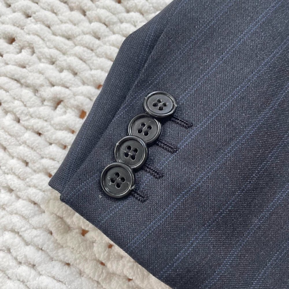 Ermenegildo Zegna 100% Wool Men's Pin Stripe Blazer Suit Jacket - Large - Picture 3 of 7